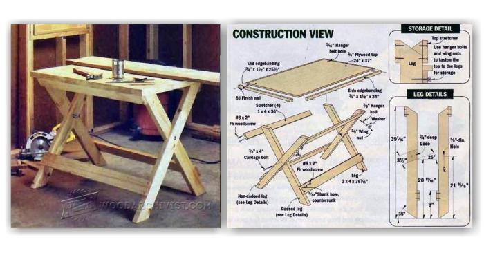 Folding diy table