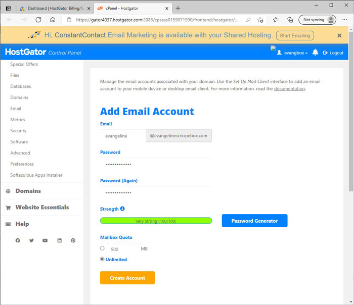 Hostgator email