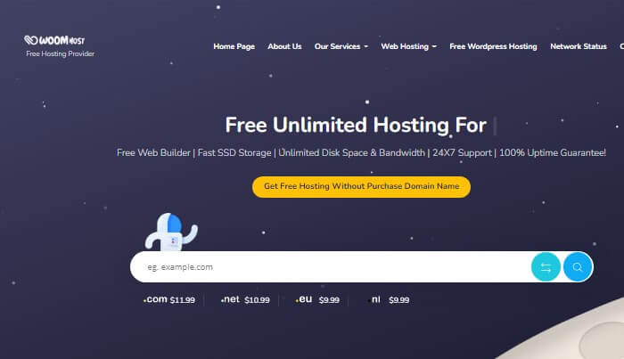 Woomhost unlimited web hosting