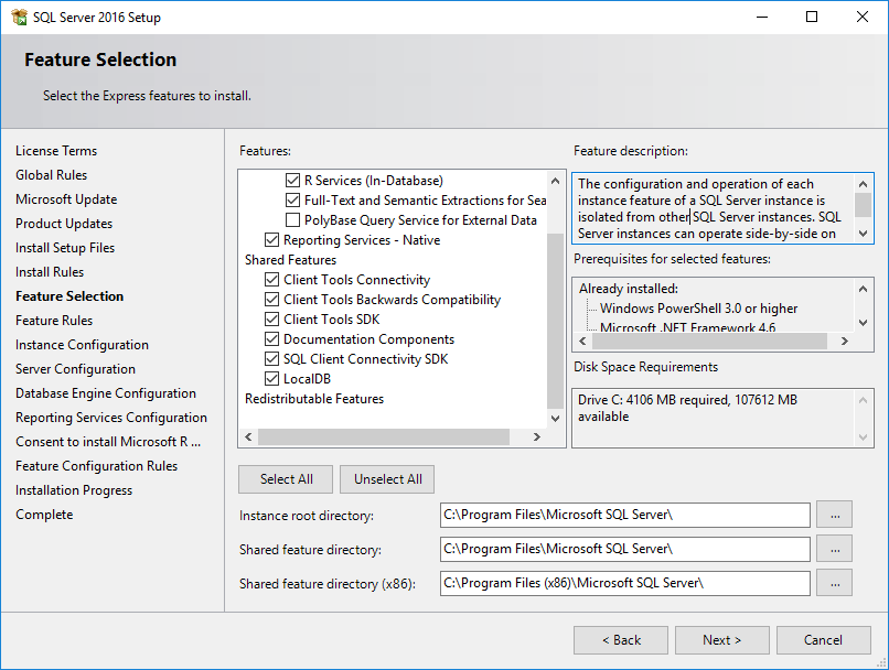 Sql express 2017